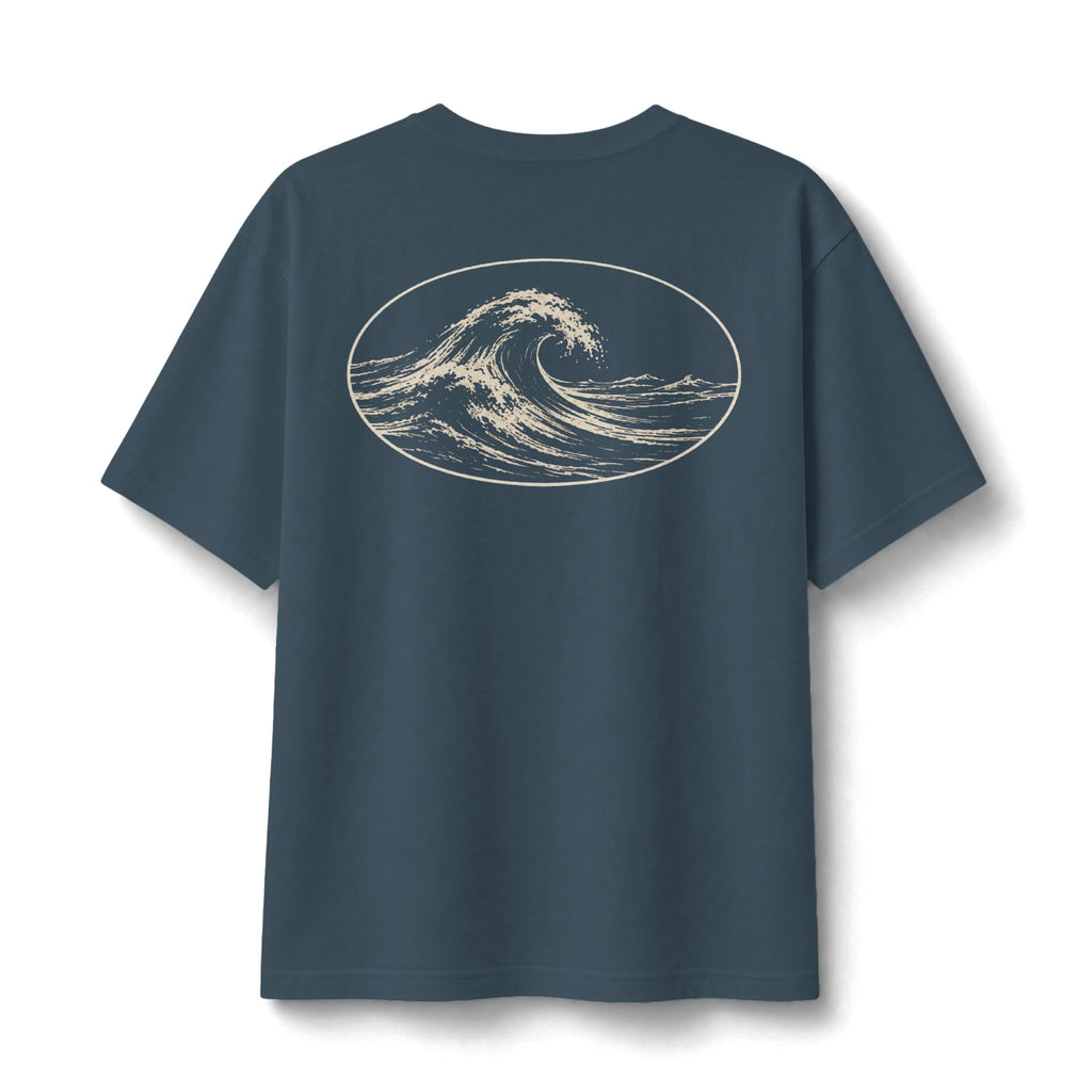 Vintage Heavyweight Tee | Wave | Navy