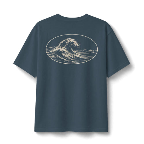 Vintage Heavyweight Tee | Wave | Navy